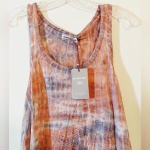 SPƎNGLISH (ñ) spenglish hand dyed tie dye tank top high low stretchy